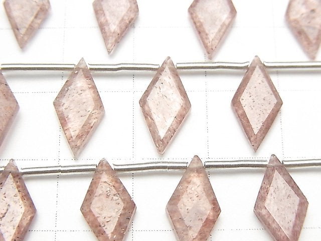 High Quality Pink Epidote AA++ Diamond Shape 14x7mm 1strand (8pcs)