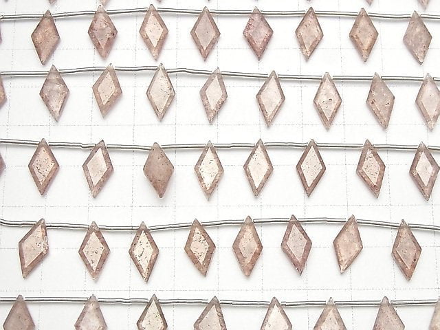 High Quality Pink Epidote AA++ Diamond Shape 14x7mm 1strand beads (8pcs)