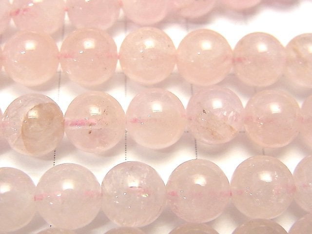 Morganite AA++ Round 8mm half or 1strand beads (aprx.15inch / 38cm)