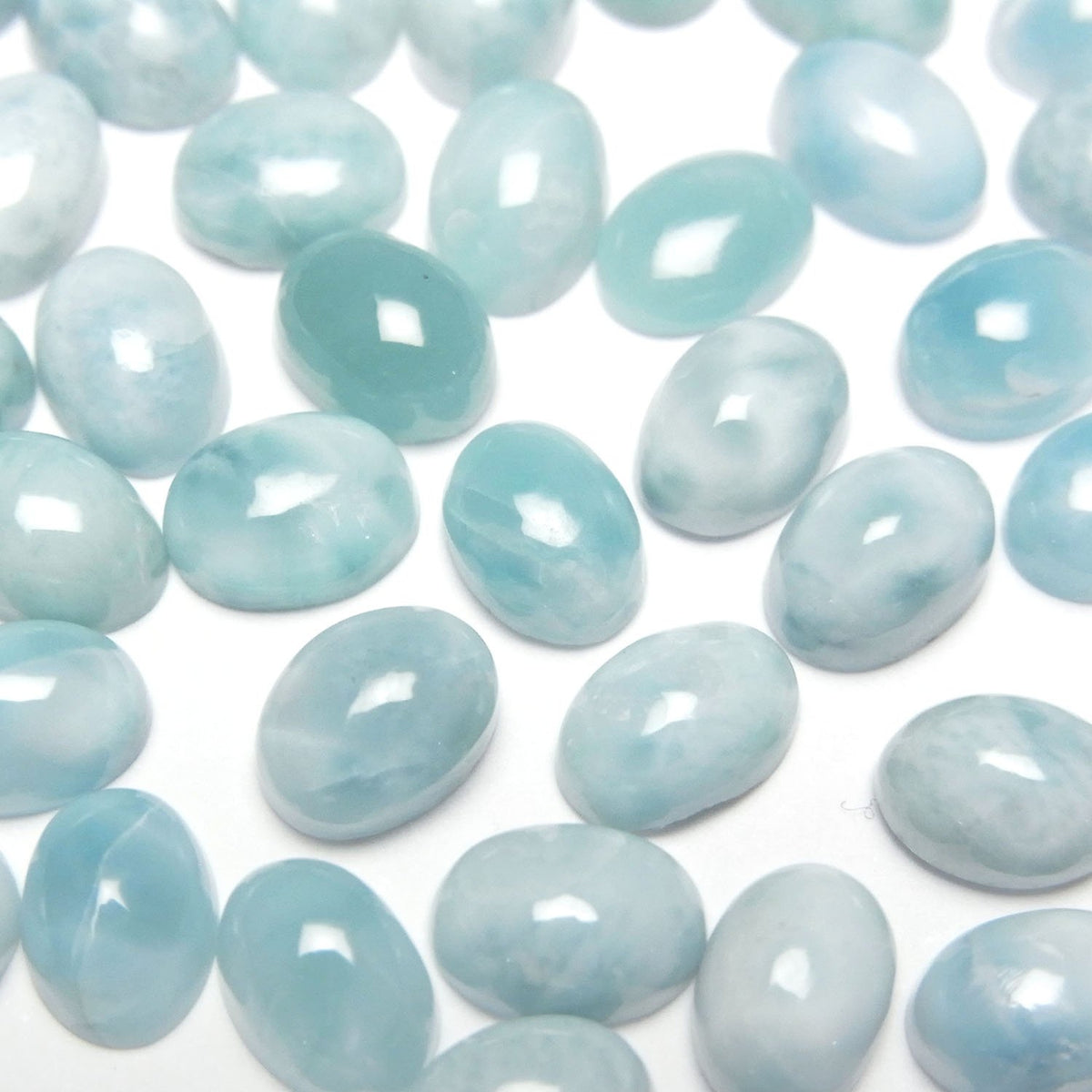 拉利瑪果膠石 AA 級 橢圓蛋面 7x5mm 10顆