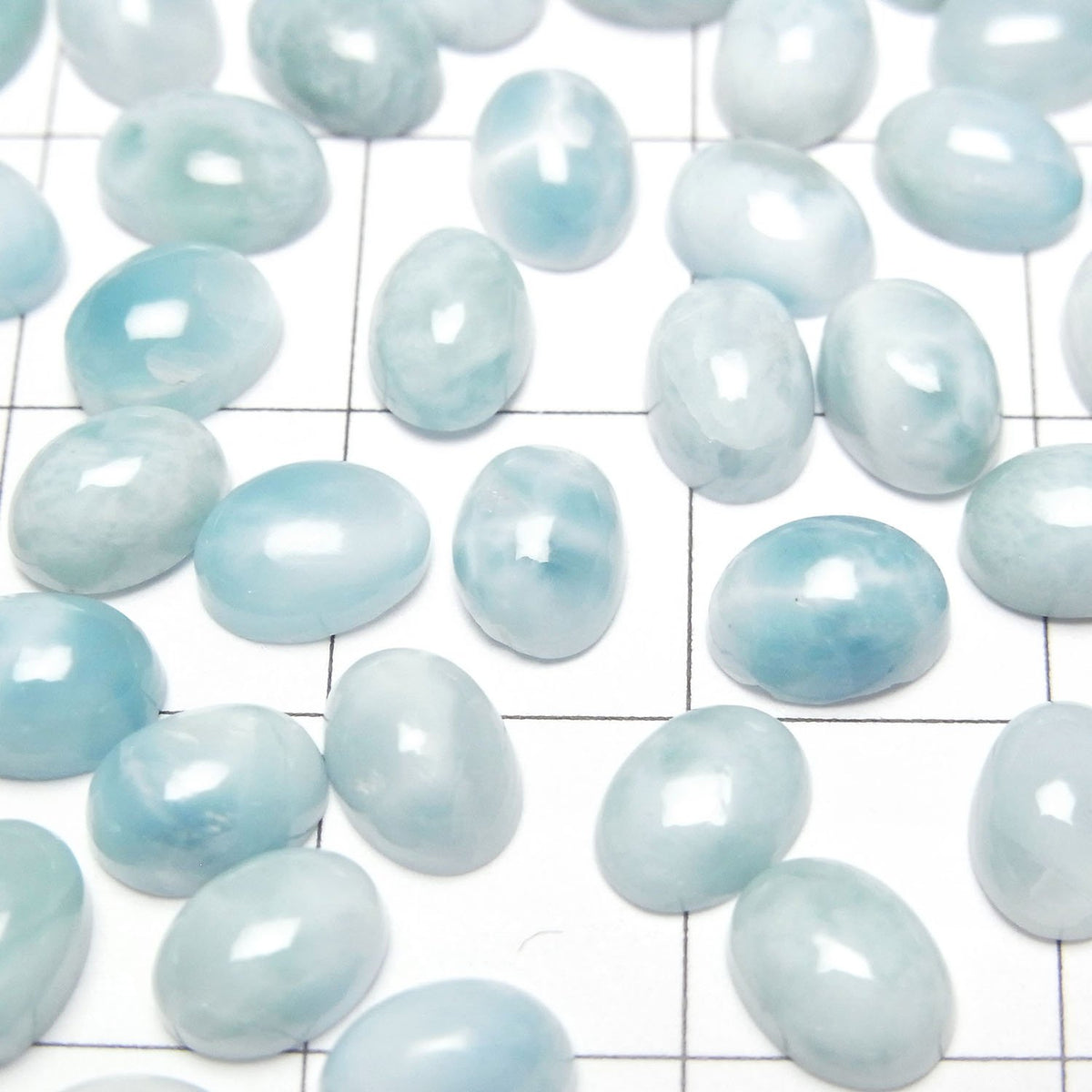 拉利瑪果膠石 AA 級 橢圓蛋面 7x5mm 10顆