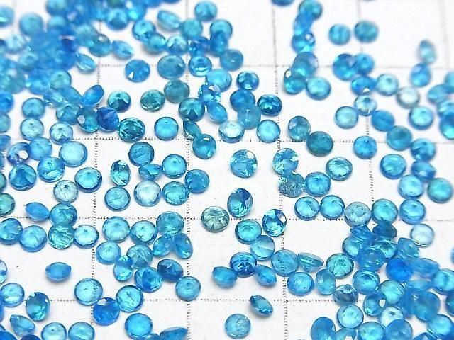 Apatite Bleu Néon Haute Qualité AAA - Pierre Libre Ronde Facettée 3x3mm 10pcs