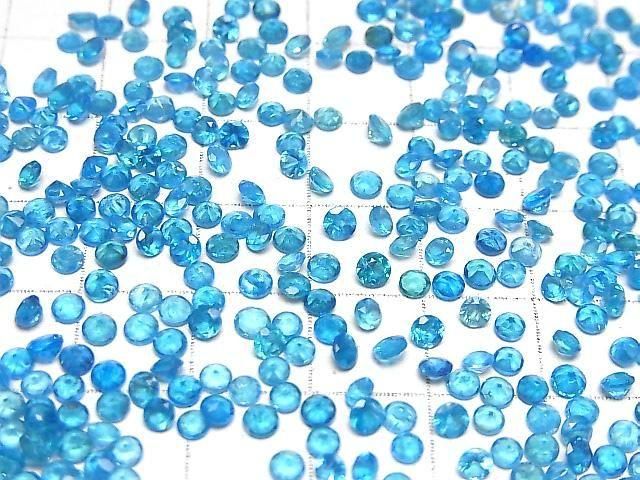 Apatite Bleu Néon Haute Qualité AAA - Pierre Libre Ronde Facettée 3x3mm 10pcs