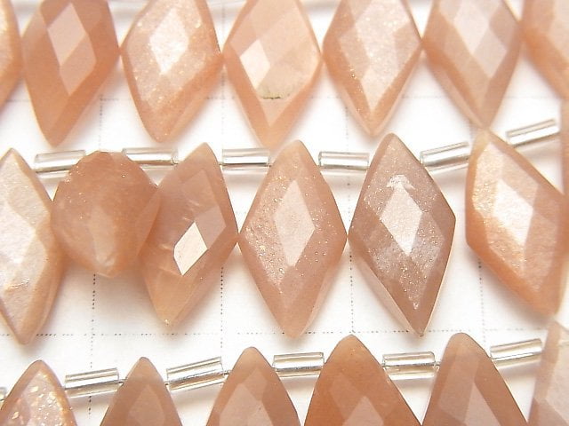 Peach Moonstone AA++ Diamond Shape 1strand (12pcs)