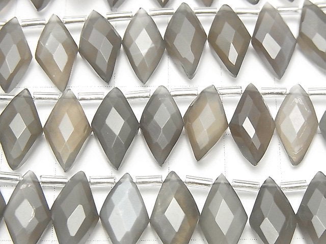 Grauer Mondstein AA++ Diamantform 1strang Perlen (12 Stück)