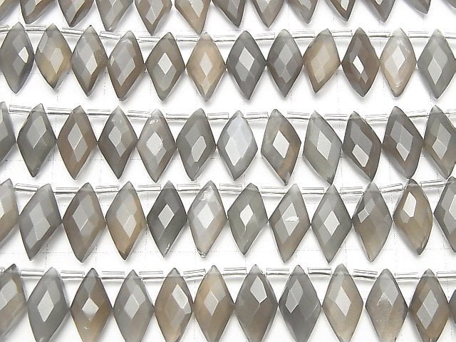Grauer Mondstein AA++ Diamantform 1strang Perlen (12 Stück)