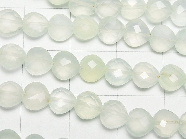Light Green Chalcedony AAA Vertical Hole Heart cut 6x6mm 1strand beads (aprx.6inch / 16cm)