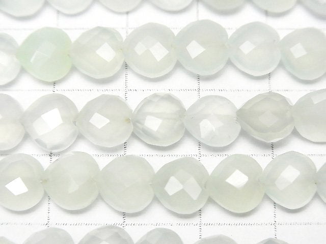 Light Green Chalcedony AAA Vertical Hole Heart cut 8x8mm half or 1strand beads (aprx.6inch / 16cm)