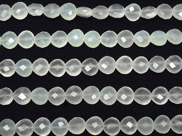 Light Green Chalcedony AAA Vertical Hole Heart cut 8x8mm half or 1strand beads (aprx.6inch / 16cm)