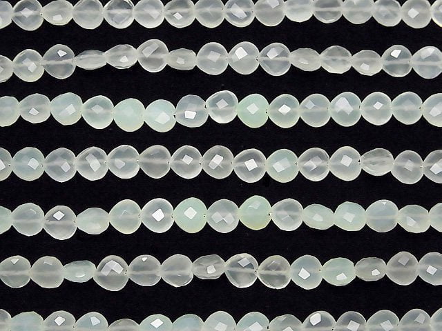 Light Green Chalcedony AAA Vertical Hole Heart cut 8x8mm half or 1strand beads (aprx.6inch / 16cm)