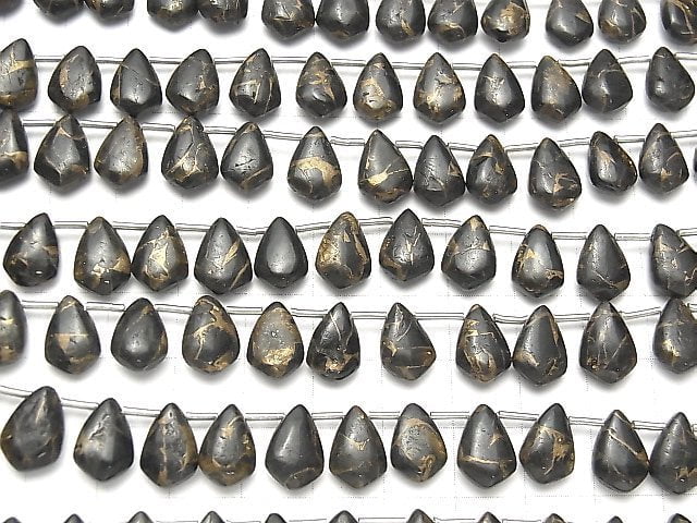Kupferobsidian AAA Deformation Marquise (Glatt) 12x8mm halb oder 1Strang Perlen (18 Stück)