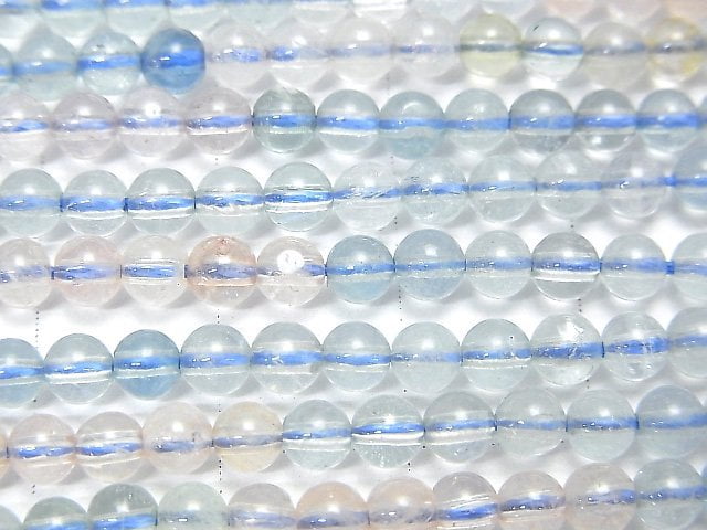 綠柱石 AAA 級圓珠 4mm 串珠 (約 15 英寸/37 公分)