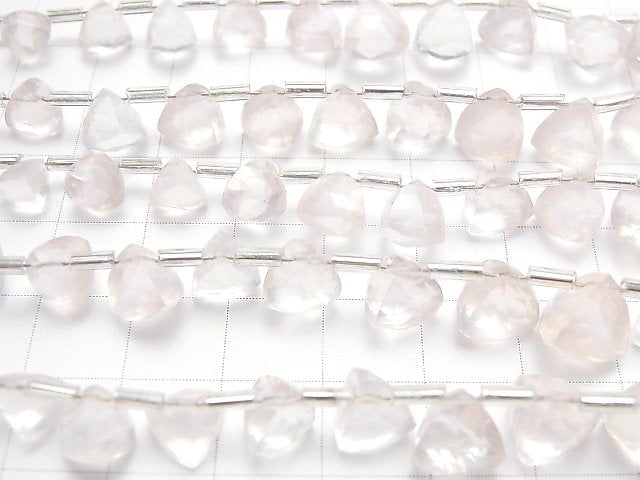 High Quality Rose Quartz AAA- 3D Triangle Cut 1strand beads (aprx.6inch/14cm)