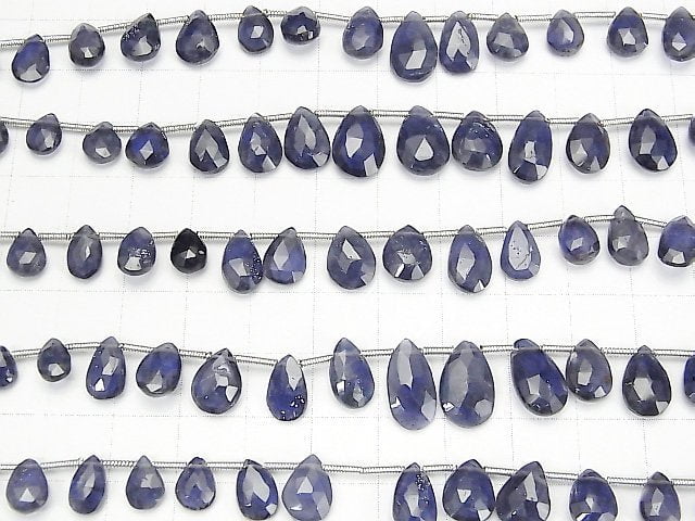 Hochwertiger Iolith AA++ Birnenform Facettierte Briolette 1 Strang Perlen (ca. 7 Zoll/17 cm)