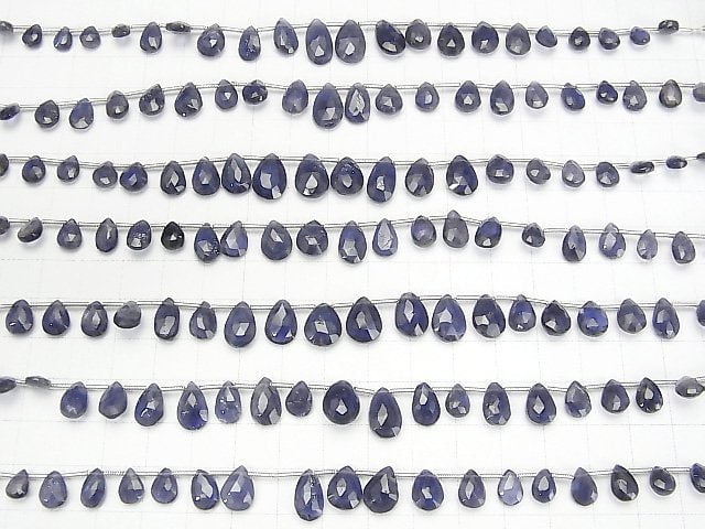 Hochwertiger Iolith AA++ Birnenform Facettierte Briolette 1 Strang Perlen (ca. 7 Zoll/17 cm)