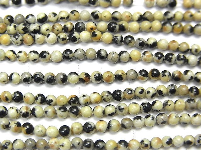 Dalmatian Jasper Round 2mm 1strand beads (aprx.15inch / 38cm)