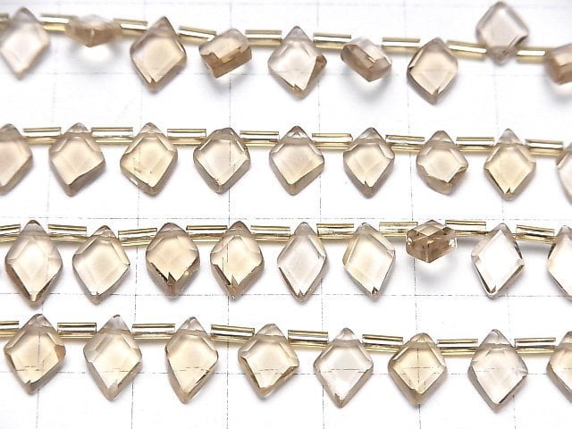Hochwertiger natürlicher Champagnerfarbener Quarz AAA Diamantform halb oder 1 Strang Perlen (ca. 7 Zoll/18 cm)