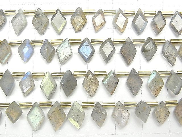 Hochwertiger Labradorit AAA- Diamantform Halb- oder 1-Strang-Perlen (ca. 7 Zoll / 18 cm)