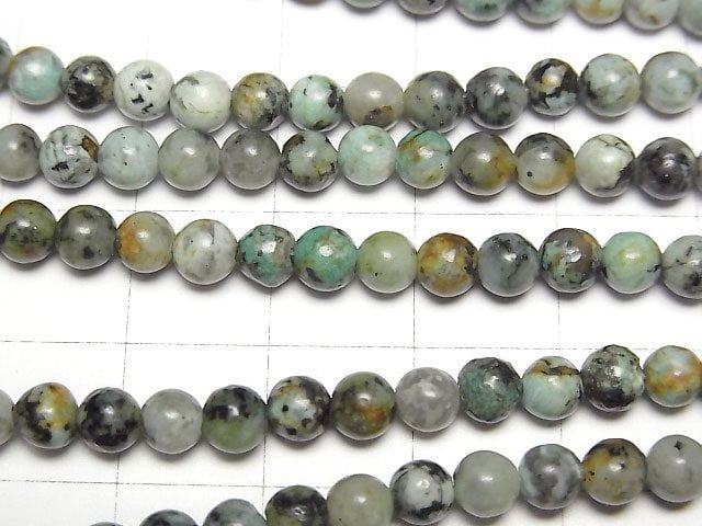 African Turquoise Round 4mm 1strand beads (aprx.15inch/36cm)