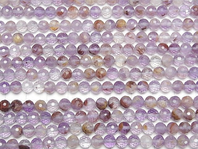 Hochwertig! Garten-Amethyst AAA- 128 facettierte runde 6mm 1 Strang Perlen (ca. 15 Zoll / 36 cm)