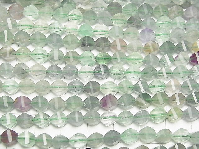 Hochwertig! Multicolor Fluorit AA++ 4 facettierte Drehung x mehrere Facetten 6x6x6mm 1 Strang Perlen (ca. 15 Zoll / 36 cm)