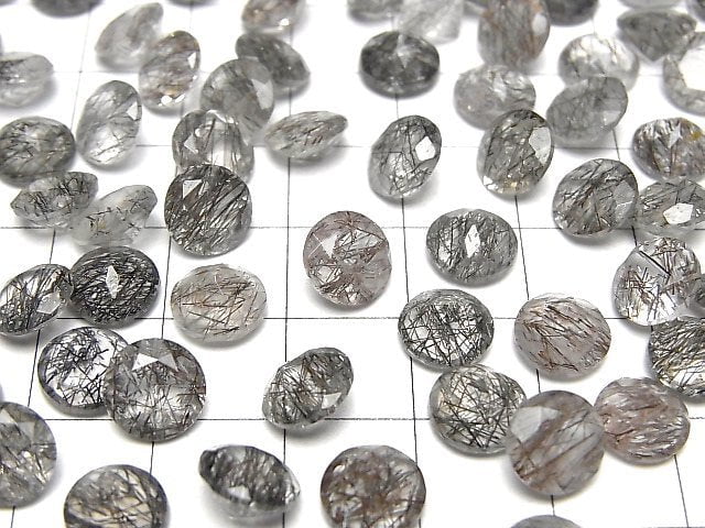 Hochwertiger Turmalinquarz AAA Ungebohrt Rund Facettiert 8x8mm 2 Stück