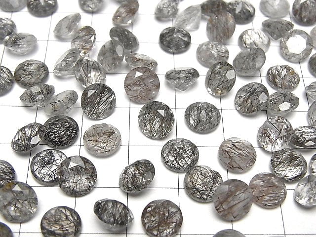 Hochwertiger Turmalinquarz AAA Ungebohrt Rund Facettiert 8x8mm 2 Stück