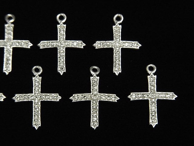 Diamant-Kreuz-Anhänger 14x12x1mm Silber925 1 Stück