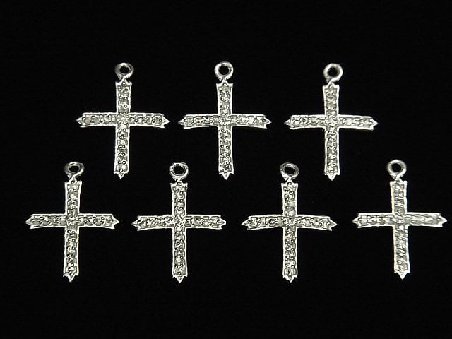 Diamant-Kreuz-Anhänger 14x12x1mm Silber925 1 Stück