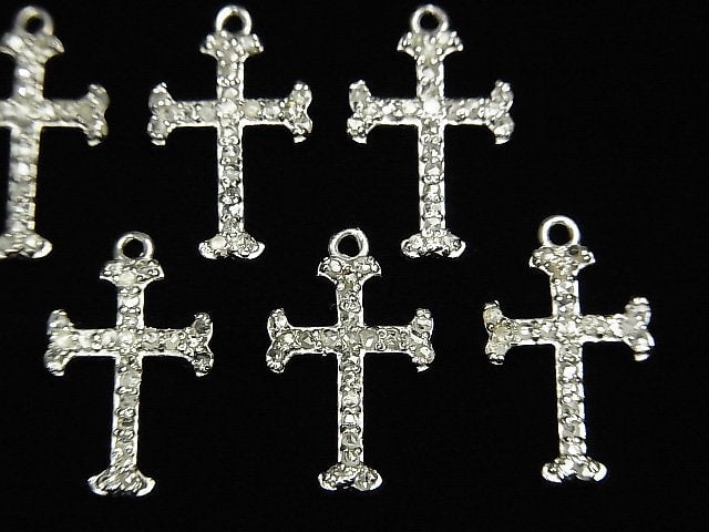 Diamant Kreuz Charm 16x10x1.5mm Silber925 1Stück