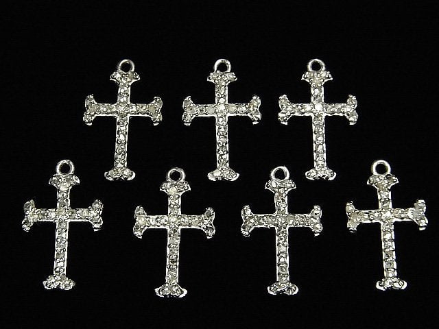 Diamant Kreuz Charm 16x10x1.5mm Silber925 1Stück
