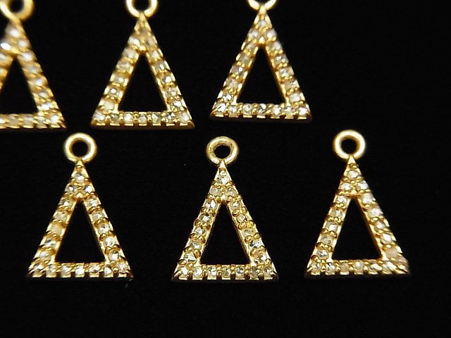 Diamant Dreieck (Donut) Charm 10x8x1.5mm 18KGP 1Stück