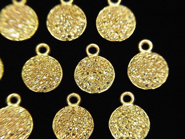 Diamant Münze Charm 8x8x2mm 18KGP 1Stück