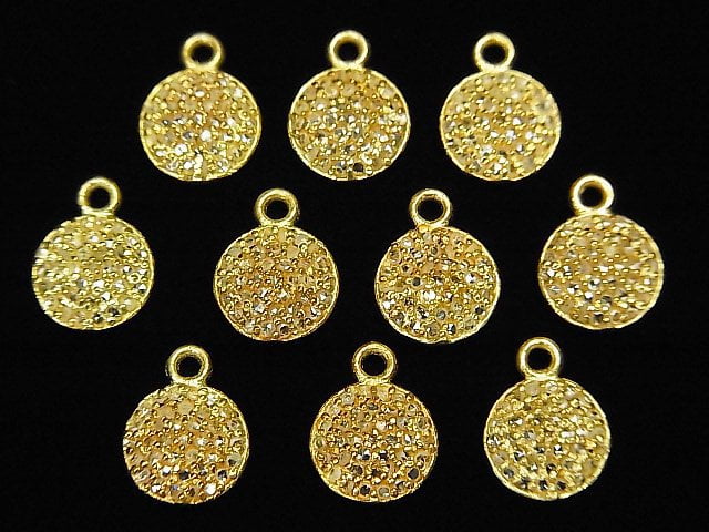 Diamant Münze Charm 8x8x2mm 18KGP 1Stück