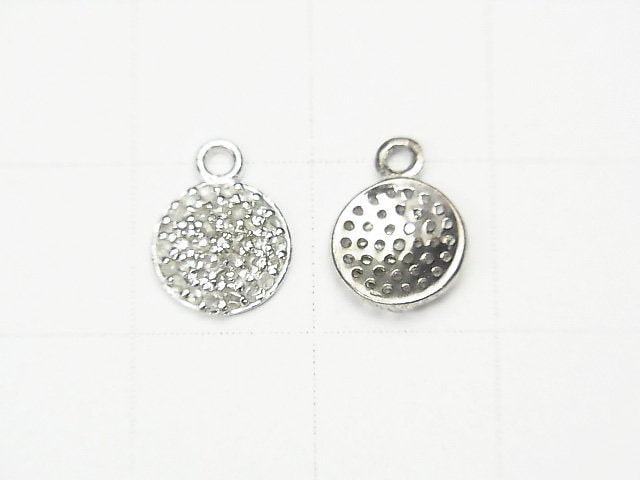 Diamond Coin Charm 8x8x2mm Silver925 1pc
