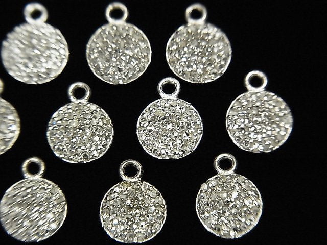 Diamant Münze Charm 8x8x2mm Silber925 1Stück