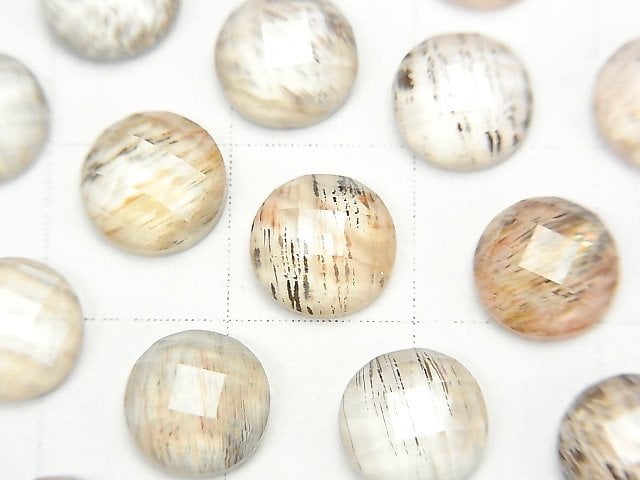 月光石 x 水晶 AAA 圓形刻面凸圓形 8x8mm 3顆