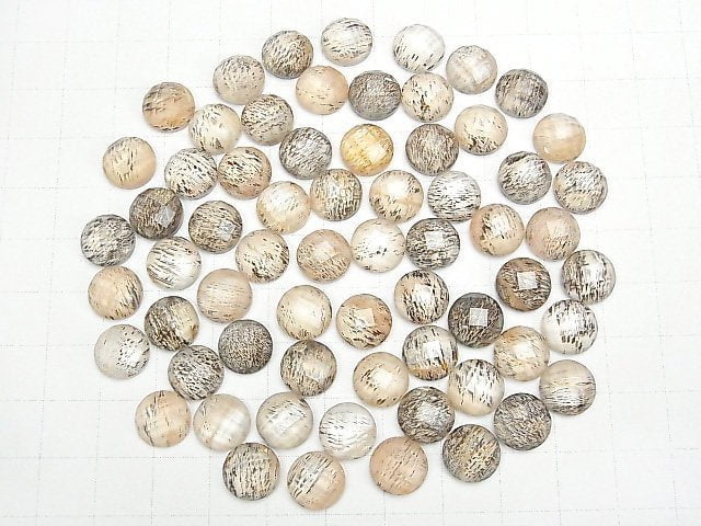 Mondstein x Kristall AAA Runde Facettierte Cabochon 10x10mm 3Stück