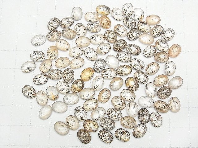 Mondstein x Kristall AAA Oval Facettierte Cabochon 8x6mm 4Stück