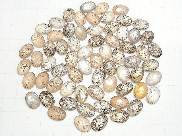 Mondstein x Kristall AAA Oval Facettierte Cabochon 14x10mm 2Stück