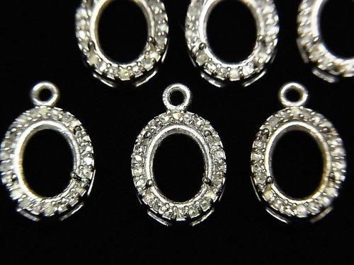 Pendentif diamant ovale facetté 8x6mm en argent 925 1pc