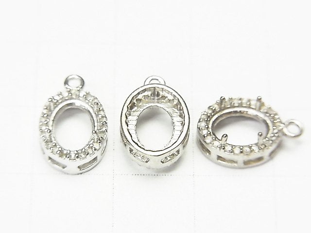 Pendentif diamant ovale facetté 8x6mm en argent 925 1pc