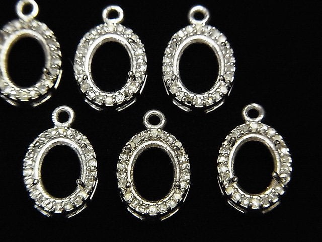 Pendentif diamant ovale facetté 8x6mm en argent 925 1pc