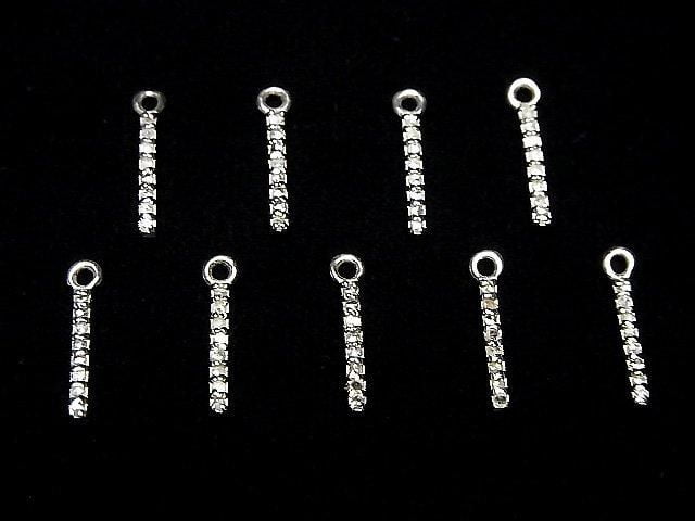Diamant Stab Charm 10x1.3x1.5mm Silber925 1Stück