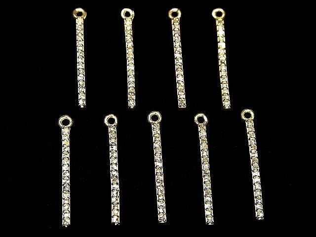 Diamant Stab Charm 20x1.5x2mm 18KGP 1Stück