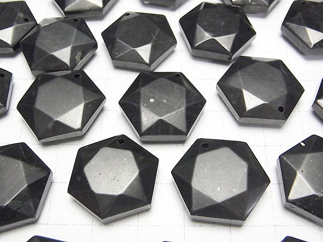 Russischer Schungit AAA Hexagramm 23x20x7mm 1 Stück