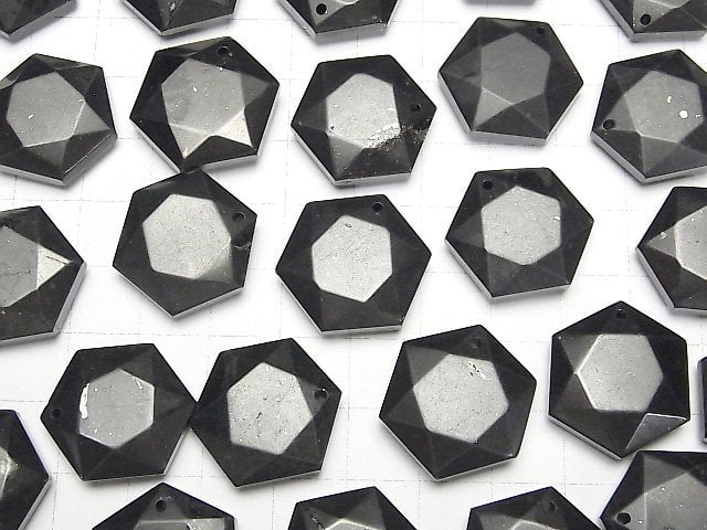 Russischer Schungit AAA Hexagramm 23x20x7mm 1 Stück