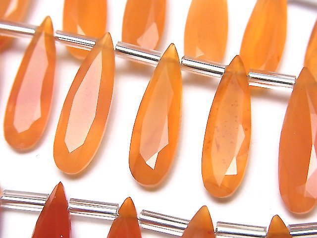 高品質紅玉髓 AA++ 梨形刻面 20x6mm 1串 (8顆)