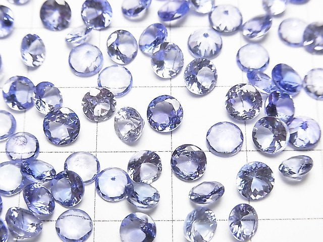 Hochwertiger Tansanit AAA Lose Stein Rund Facettiert 5x5mm 1 Stück