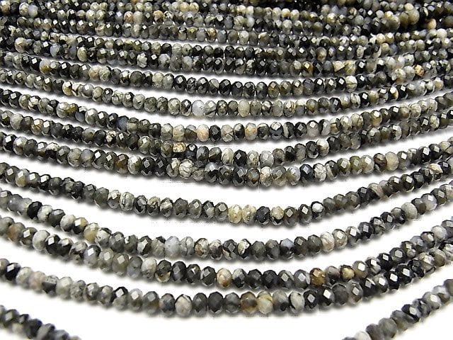 Que Sera Stone Faceted Button Rondelle 4x4x3mm half or 1strand beads (aprx.15inch/37cm)